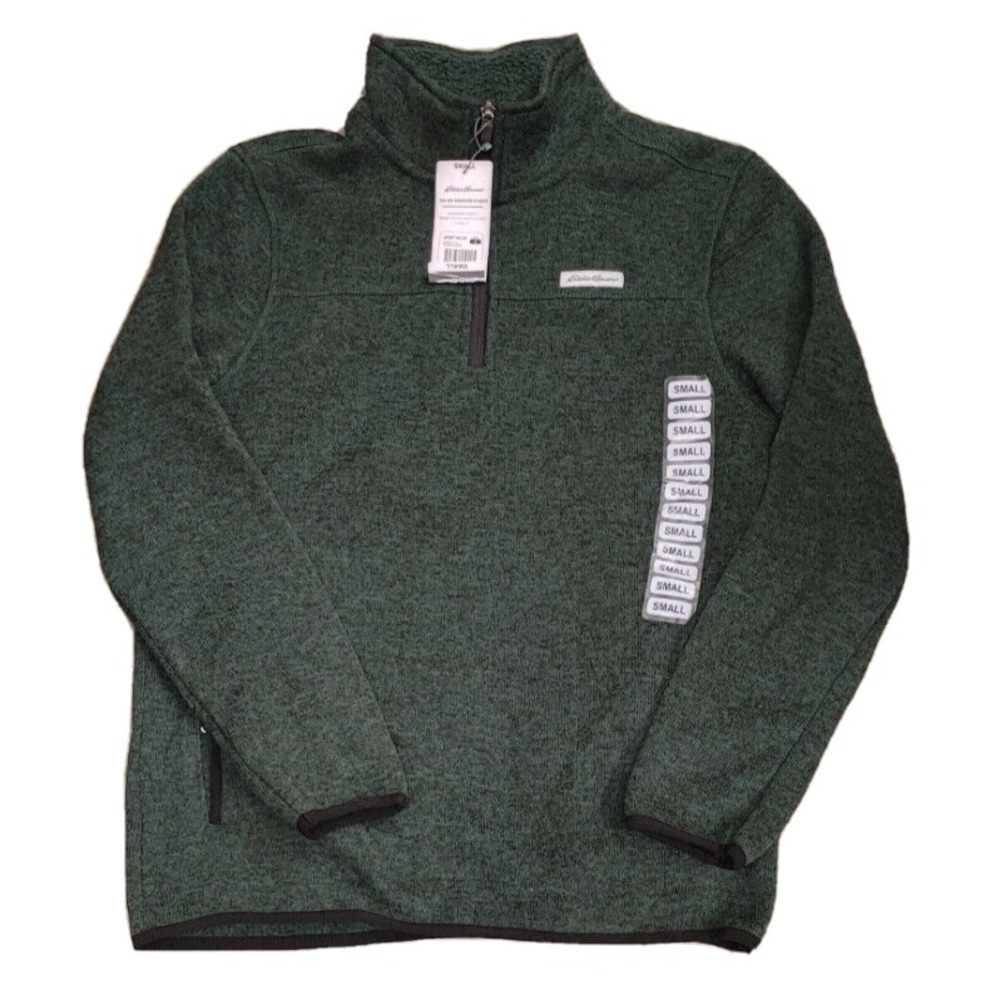 NWT Mens‎ EDDIE BAUER Heather Sycamore 1/4 Zip Fleece Pullover Small
